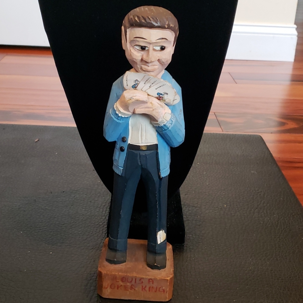 Wooden carved Louis Joe joker king